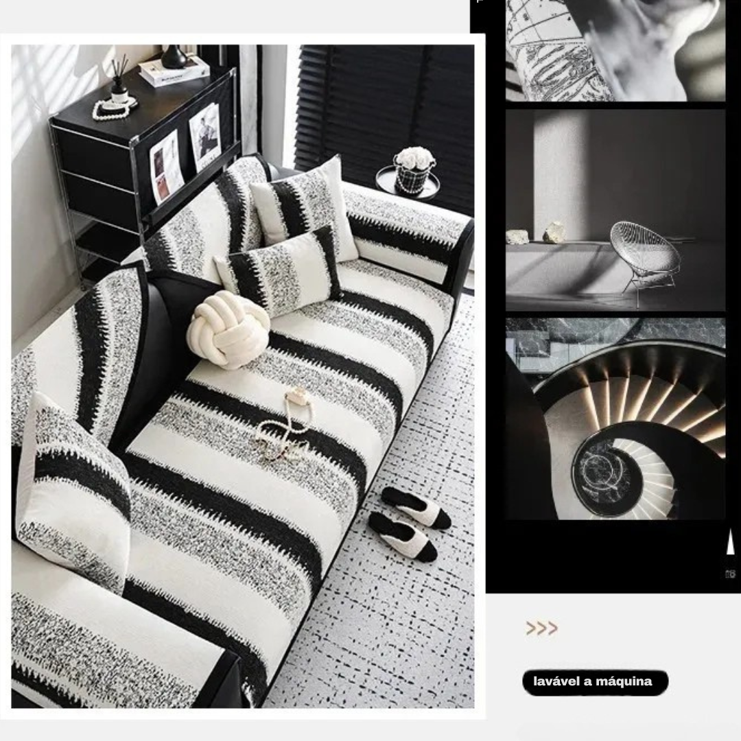 [COMPRE 1 LEVE 2 ] Capa de Sofá Antiderrapante Boho em Chenille