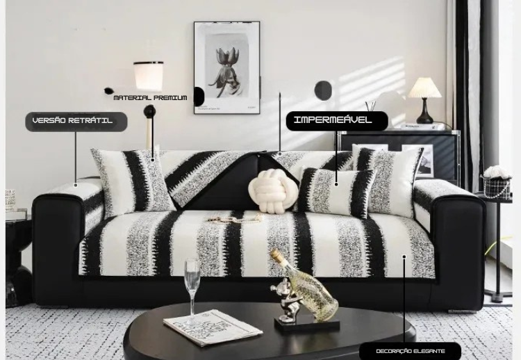 [COMPRE 1 LEVE 2 ] Capa de Sofá Antiderrapante Boho em Chenille